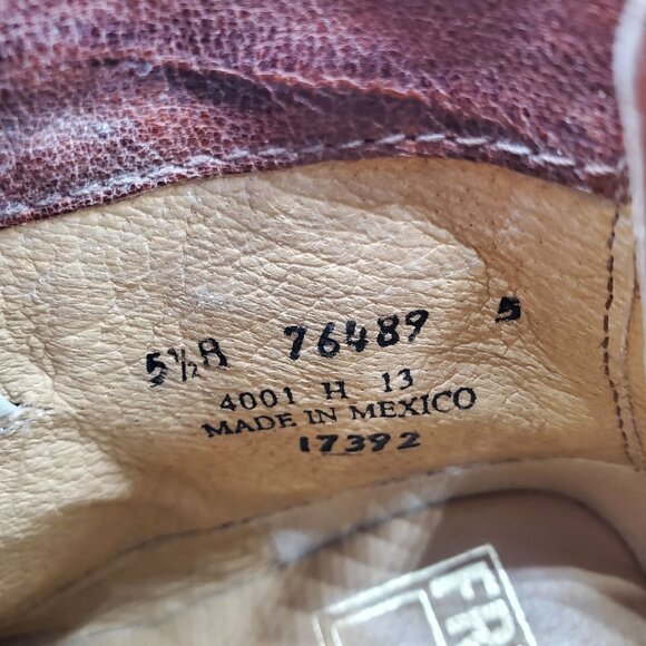 Frye "Phillip" Boot Womens size 5.5 Brown Leather Military Style Zip Ankle Boots - Picture 8 of 13